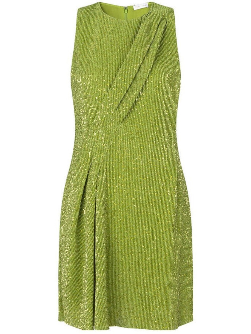 STINE GOYA Lime Green Sequin Sleeveless Mini Dress